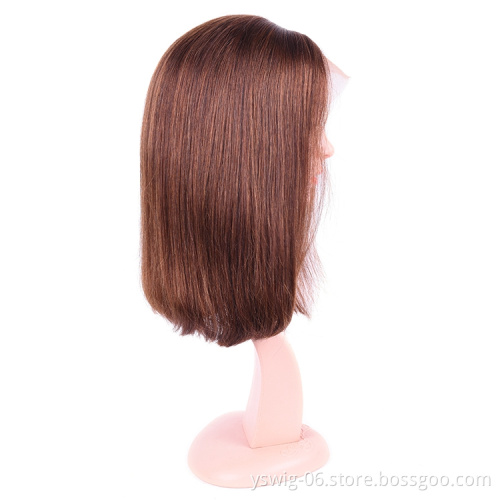 Peruvian bob wigs pre plucked 150 density Malaysian 4# STW  Short Lace Front Human Hair Wigs Bob Afro Kinky Curly Frontal Wig